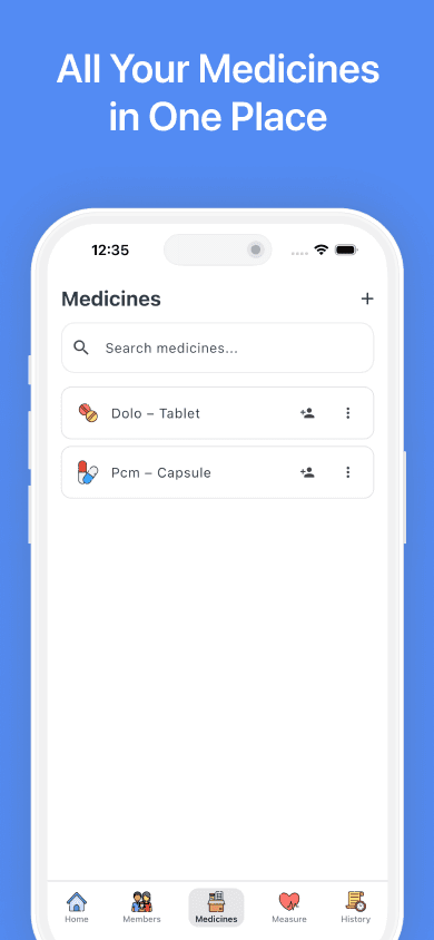 All Your Medicines in One Place - Takecare App Screenshot